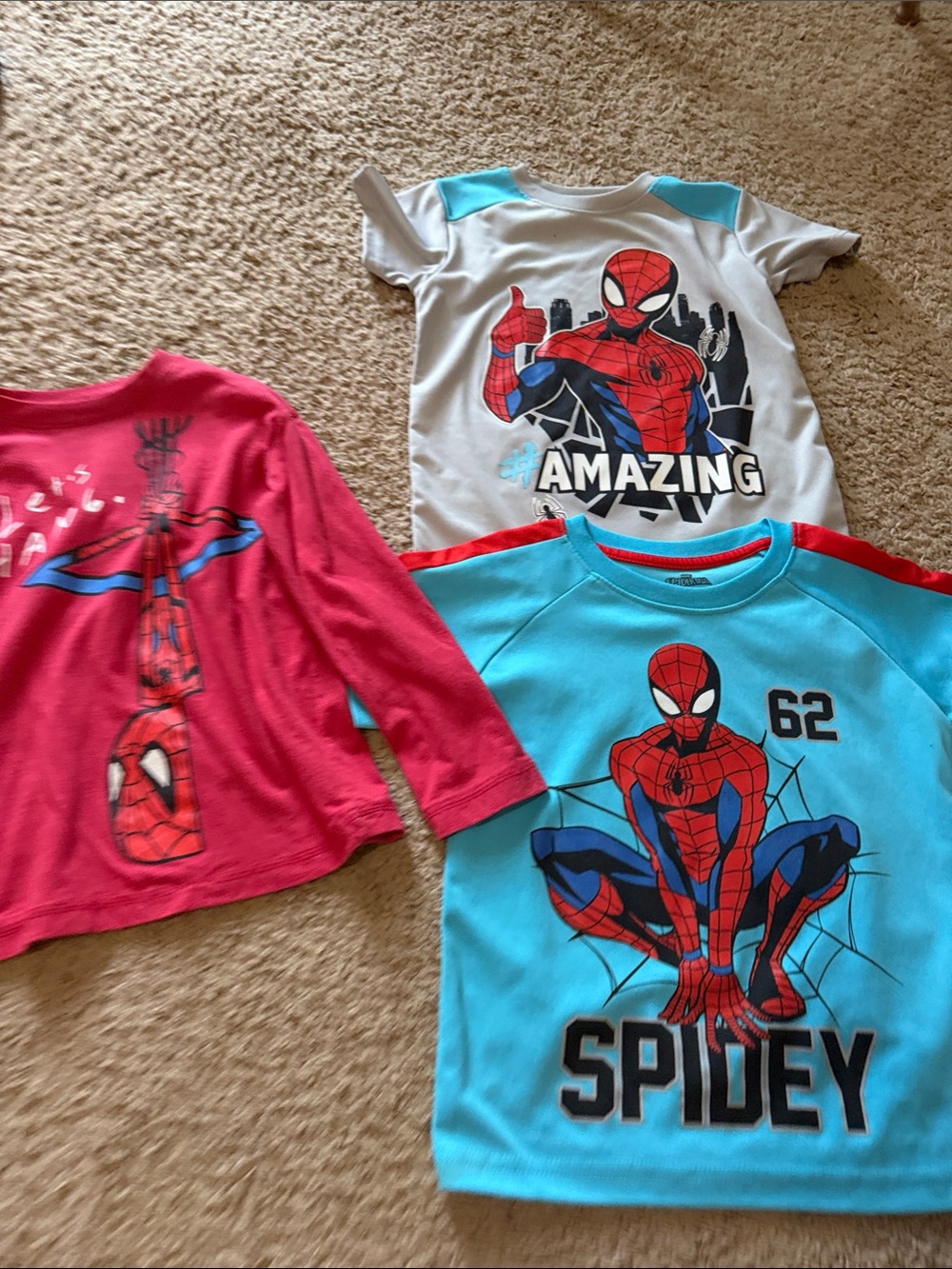 Marvel Spider-Man Tee Trio - Blue, Gray, Pink